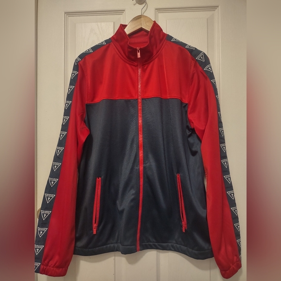 Guess Navy and Red Track Jacket - Picture 1 of 3